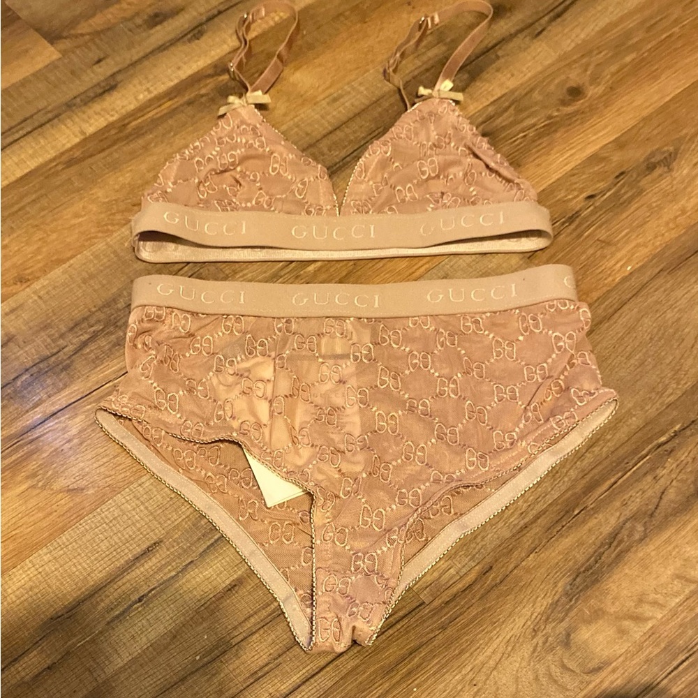 Gucci TULLE Women's Beige Intimates Set